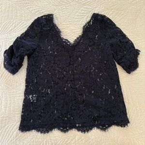 Joie Navy Lace Top